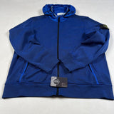 Stone Island - Nylon Blend Hooded Zip Sweatshirt Blue
