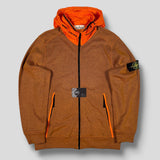 Stone Island - Nylon Blend Hooded Zip Sweatshirt Orange