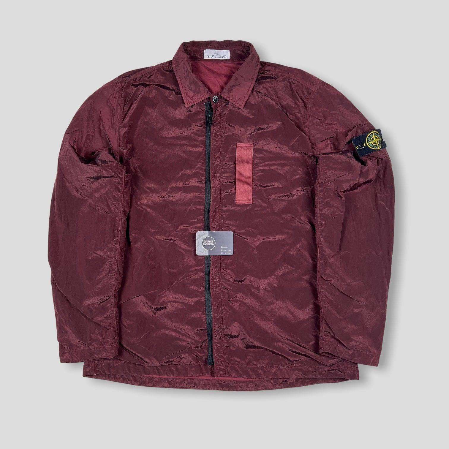 Stone Island Nylon Metal Lined Overshirt Burgundy Garmz Factory
