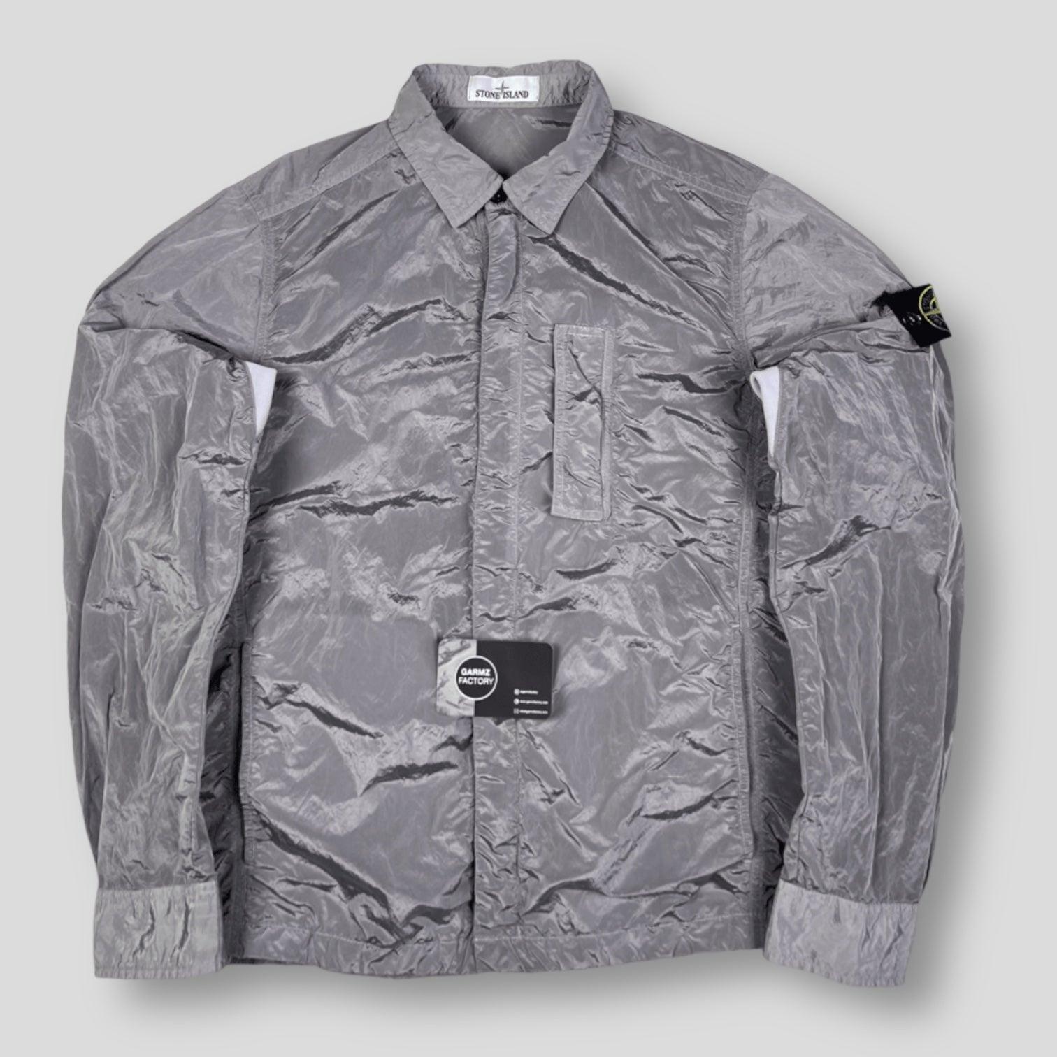 Stone Island Nylon Metal Overshirt Silver Garmz Factory