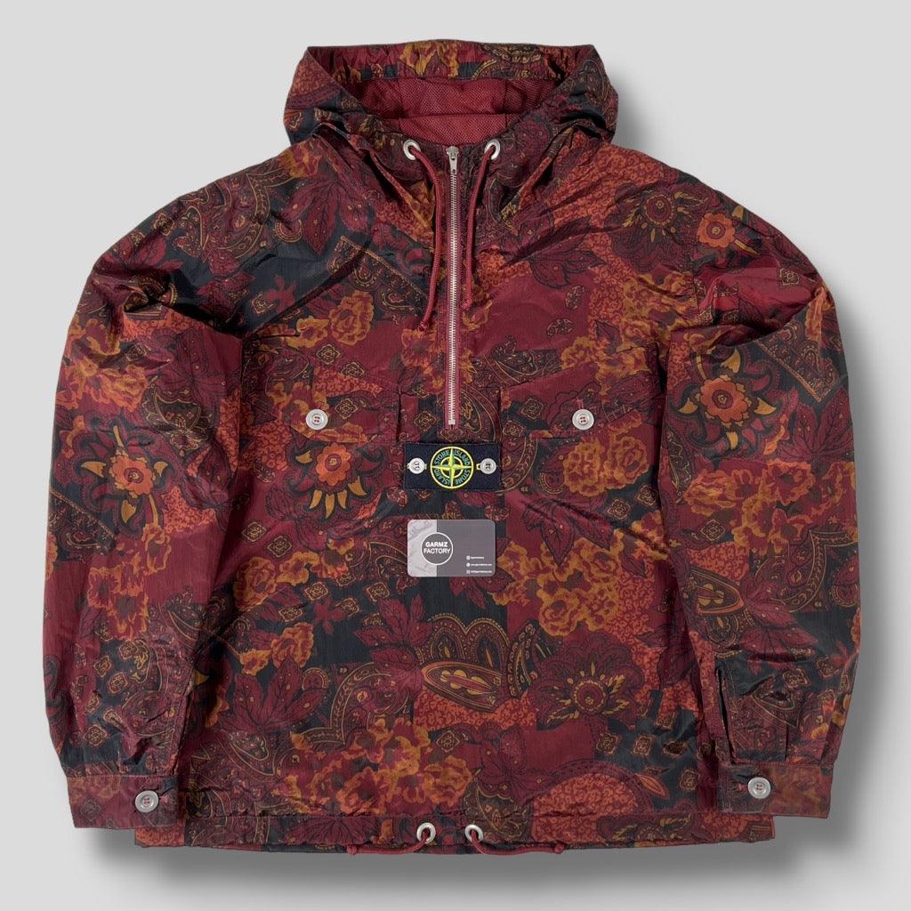 Stone Island Supreme Nylon Metal 5C Printed 1/4 Zip Jacket Red