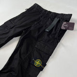 Stone Island - Tapered Logo Patch Cargo Trousers Type RE-T Black