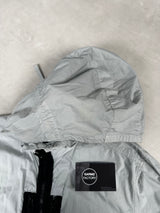 Hooded Zip Overshirt (Removable Hood) Light Blue