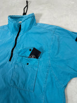 Garment Dyed 1/2 Zip Overshirt Aqua Blue