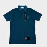 Washed Short Sleeve Polo Shirt Teal