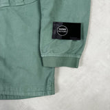 Diagonal Weave Moleskin Overshirt Green