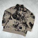 Earth Mapping Camo 1/4 Zip Sweatshirt Dove Grey