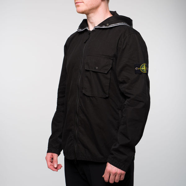 Old Dye Hooded Overshirt Black