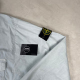 Garment Dyed 1/2 Zip Overshirt Light Blue