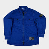 Garment Dyed Zip Overshirt Blue