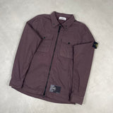Garment Dyed Lined Overshirt Burgundy