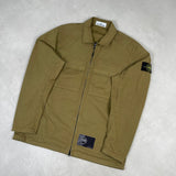 Supima Cotton Twill Stretch Overshirt Dark Beige