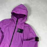 Garment Dyed Crinkle Reps NY Hooded Jacket Purple
