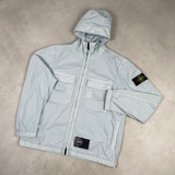 Stretch Cotton Twill-TC Hooded Jacket Light Blue