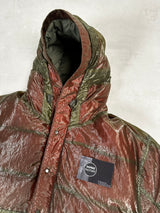 Kan - D Hooded Down Jacket Red & Green