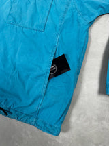 Garment Dyed 1/2 Zip Overshirt Aqua Blue