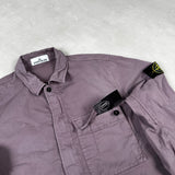 Organic Cotton Twill Overshirt Purple