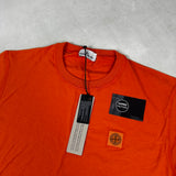 Compass Patch Logo T - Shirt Orange