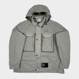 Flatt Nylon Hooded Goggle Overshirt Beige