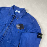 Garment Dyed Zip Overshirt Blue