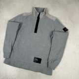 1/4 Zip Panel Sweatshirt Grey