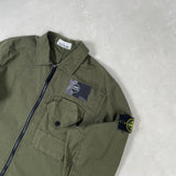 Stretch Cotton Pocket Overshirt Khaki