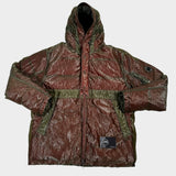 Kan - D Hooded Down Jacket Red & Green