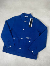 Plated Cotton Canvas Work Jacket Blue