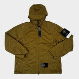 Hyper Dense Nylon Raso Hooded Jacket Brown