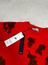 Hand Colouring Camouflage T - Shirt Red