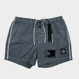 Nylon Metal Button Front Swim Shorts Sky Blue