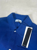 Plated Cotton Canvas Work Jacket Blue