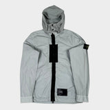 Hooded Zip Overshirt (Removable Hood) Light Blue