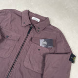 Garment Dyed Lined Overshirt Burgundy