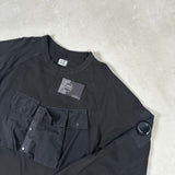 Heavy Cotton Utility Pocket Sweatshirt Black