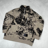 Earth Mapping Camo 1/4 Zip Sweatshirt Dove Grey