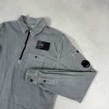 1/2 Zip Corduroy Overshirt Grey