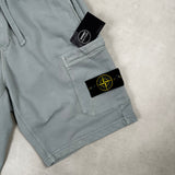 Cotton Fleece Cargo Shorts Blue