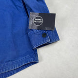 Garment Dyed Zip Overshirt Blue