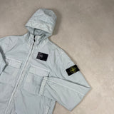 Stretch Cotton Twill-TC Hooded Jacket Light Blue