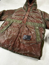Kan - D Hooded Down Jacket Red & Green