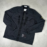 Crinkle Reps Zip Overshirt Black