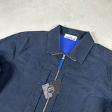 Tela Resinata Block Canvas Overshirt Navy