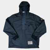 Felpa Diagonale Gommata Hooded Smock Avio Blue