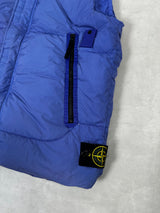 Garment Dyed Crinkle Reps NY Down Gilet Blue