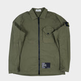 Stretch Cotton Pocket Overshirt Khaki