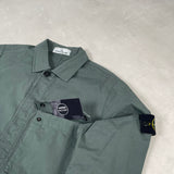 Supima Cotton Button Overshirt Green