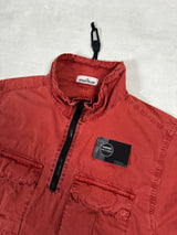 Garment Dyed 1/2 Zip Overshirt  Rust Orange