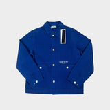 Plated Cotton Canvas Work Jacket Blue