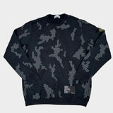 Grid Check Camo Sweatshirt Black